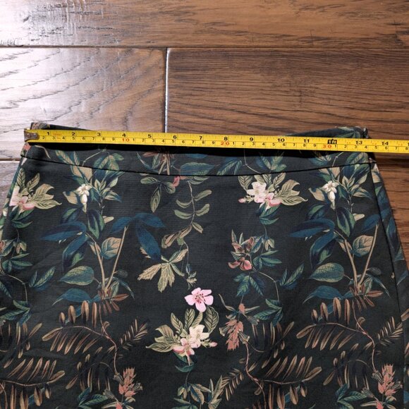 RW&CO mini skirt green floral print size 0 - Picture 7 of 16